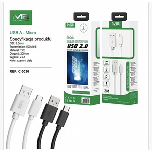 Kabel USB A - Micro 2M